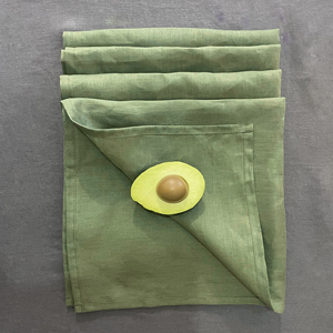 Custom Dinner Cocktail Hemstitch Embroidered Linen <strong>Napkins</strong> - Product Image 2