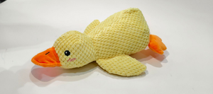 Hot Selling Sustanable Dog Stuffed Animals Chew <strong>Toy</strong> Squeaky Yellow Dog Plush <strong>Toy</strong> Calming Duck <strong>Toy</strong> for Aggressive Chewers