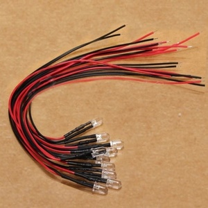 白色红色蓝色绿色黄色RGB <span class=keywords><strong>LED</strong></span>二极管3毫米5毫米预接线灯泡12V 24v预接线20毫米电缆红色用于浸入式<span class=keywords><strong>led</strong></span>灯