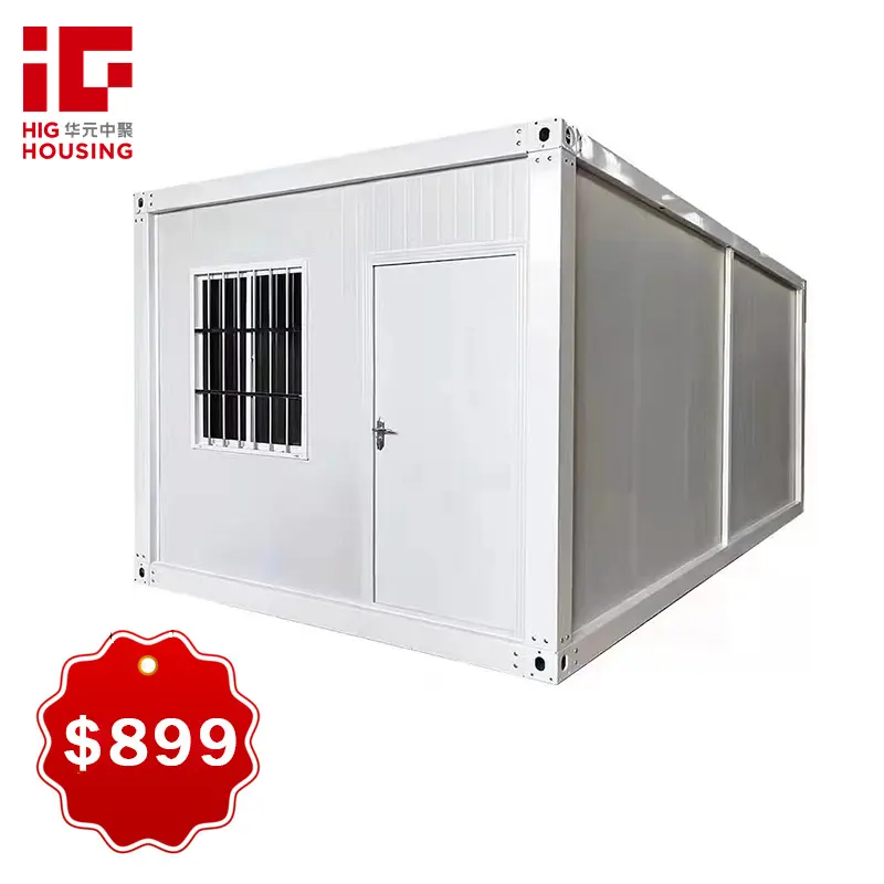 Casa contenedor de vida prefabricada portátil modular barata con marco de estructura de acero ligero