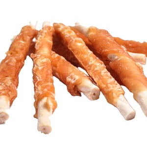 Grosir organik berprotein tinggi rasa ayam Gerinda anjing gigi membersihkan stik gigit lem dibungkus kulit sapi rol makanan ringan anjing - Product Image 2