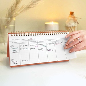 Benutzer definierte Tabelle Schreibtisch Kalender Planer Minimalist Weekly Spiral <span class=keywords><strong>Notebook</strong></span> ZU TUN LIST Notiz blöcke Tägliche Desktop Stand Planer