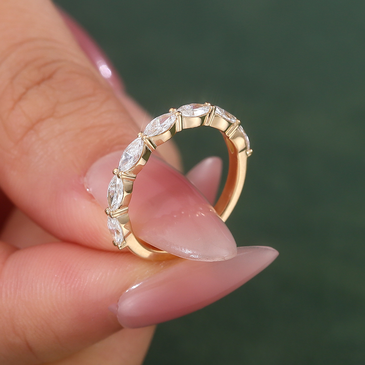 real solid 18K gold lab diamond ring