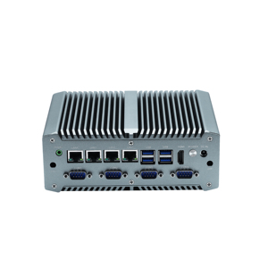Fansız 4 POE Lan ve 6 Com RS232 RS485 RS422 endüstriyel PC Intel Core i5 8265U 9V 36V Mini masaüstü bilgisayar - Product Image 1