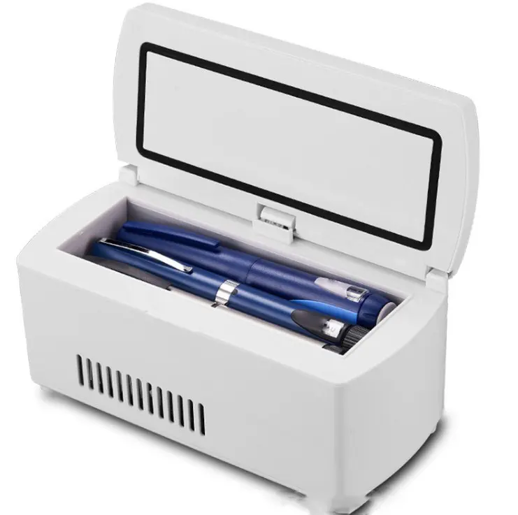 Taşınabilir insülin depolama diyabetik kutusu şarj edilebilir pil Mini buzdolabı buzdolabı seyahat çantası insülin iğnesi insülin soğutucu
