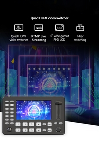 Professional Mini PTZ Keyboard <strong>Audio</strong> Video Mixer Controller 4-Channel Quad HDM1 Live Streaming System for Conferences - Product Image 2