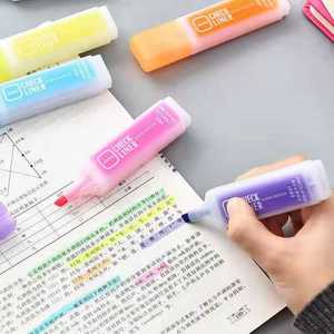 搞笑文具迷你卡通可爱6色学生荧光笔套装绘图笔糖果色黄色儿童荧光笔 - Product Image 3
