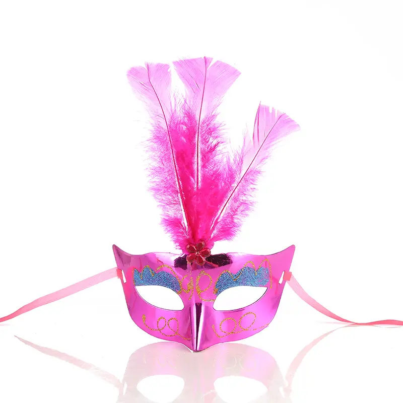 Máscara delicada de plumas brillantes de Halloween, máscaras masculinas y femeninas de baile, decoración de fiesta para adultos, juguetes para niños