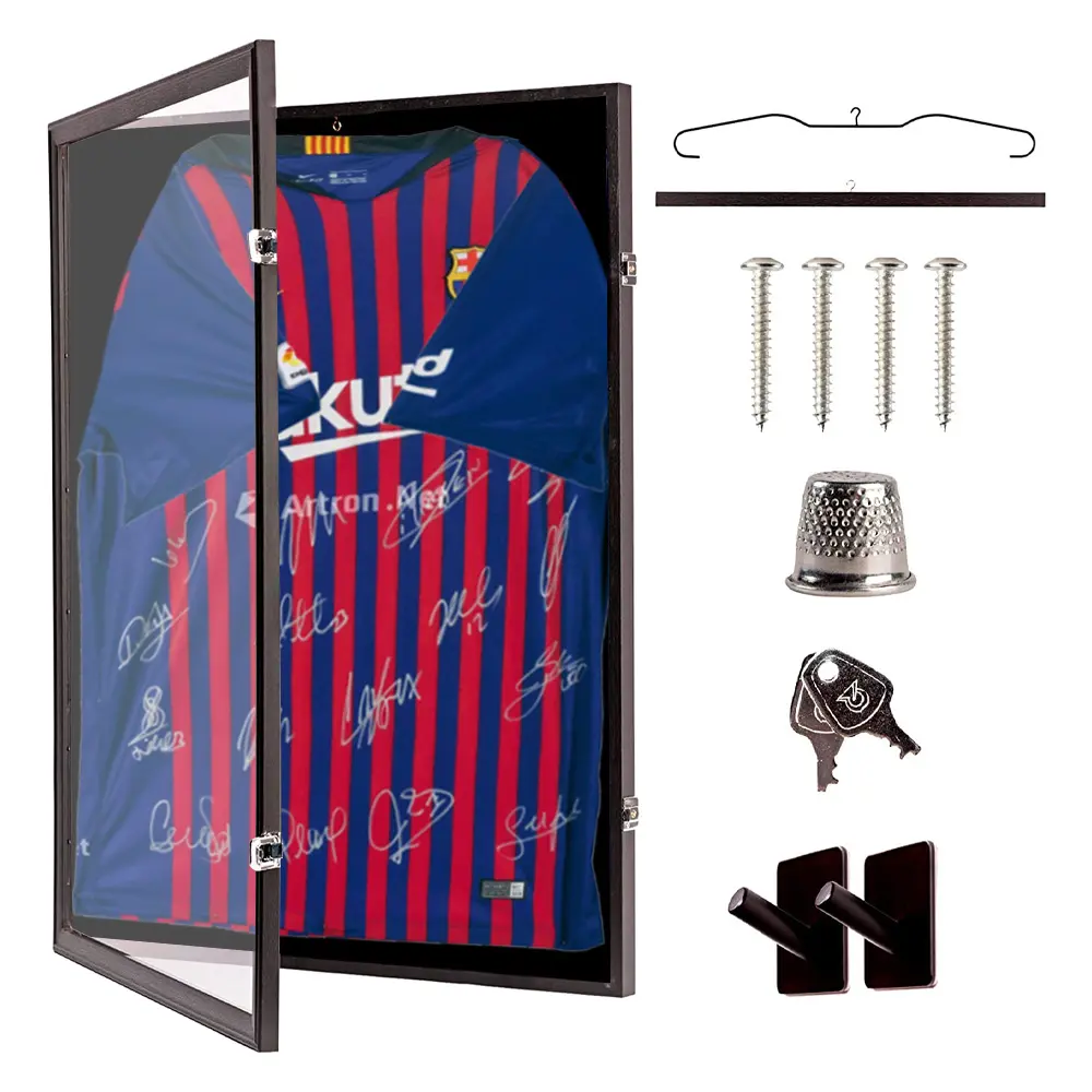 Sports Jersey Frame Display Case Lockable Jersey Display Frame with 98% UV Protection for Football Hockey Soccer Uniform