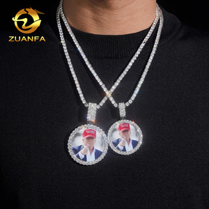 아이스 아웃 펜던트 사진 316L 스테인레스 스틸 Moissanite 힙합 메모리 펜던트 매력 패스 테스터 방수 스크래치 방지 - Product Image 2