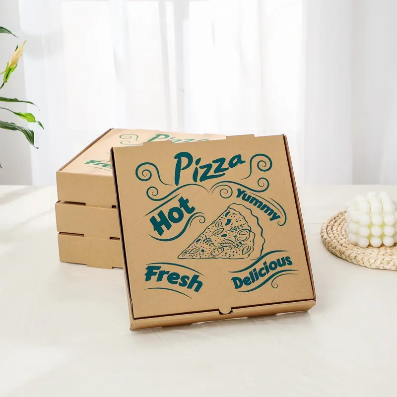 Superventas de China de alta calidad caja de pizza ecológica caja de papel de embalaje con logotipo personalizado