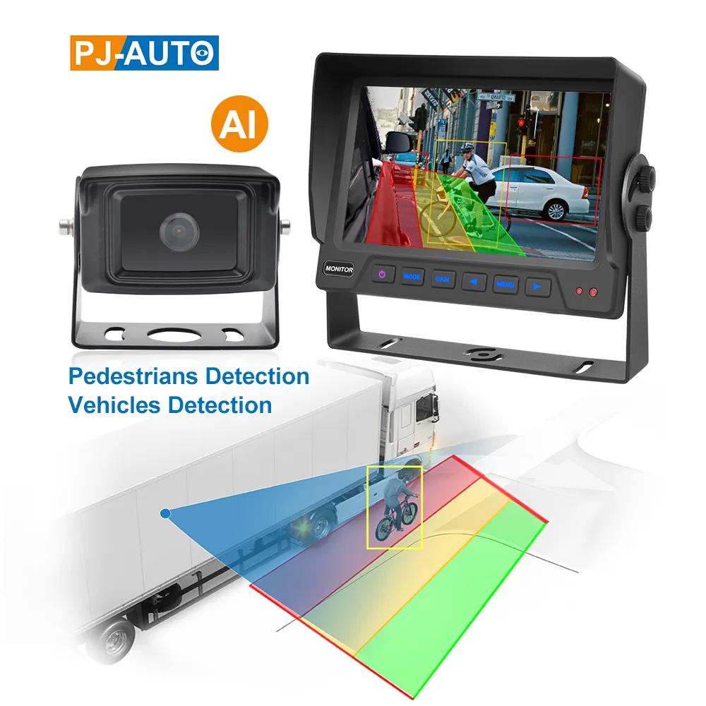 PJAUTO AI Blind Spot Pedestrian Detection AI Car Bus Forklift Truck Backup Camera System para Vehicle Forklift