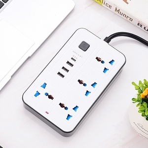 อะแดปเตอร์ปลั๊กไฟฟ้า UK 6 Gang ปลั๊กต่อขยายอัจฉริยะ Tuya ช่องเสียบสายไฟ USB อเนกประสงค์พร้อมที่ชาร์จแบบ Type C - Product Image 2