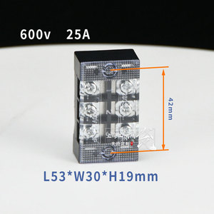 Bloque de terminales fijo Tb-2503 600V 25A 3P Terminal de tornillo Conector modular Bloque de terminales - Product Image 5