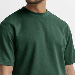 Stock Custom Siebdruck Boxy T-Shirts für Männer Mesh Overs ized Blank Design mit Solid Pattern Neck Collar - Product Image 4