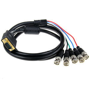 1FT <strong>VGA</strong> HD15 Male to 5 <strong>BNC</strong> RGBHV Female Adapter Conversion Cable HDTV - Product Image 1