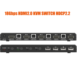 18Gbps 4 Port HDMI <strong>KVM</strong> <strong>Switch</strong> 4 in <strong>1</strong> Out HDMI <strong>KVM</strong> Switcher Keyboard