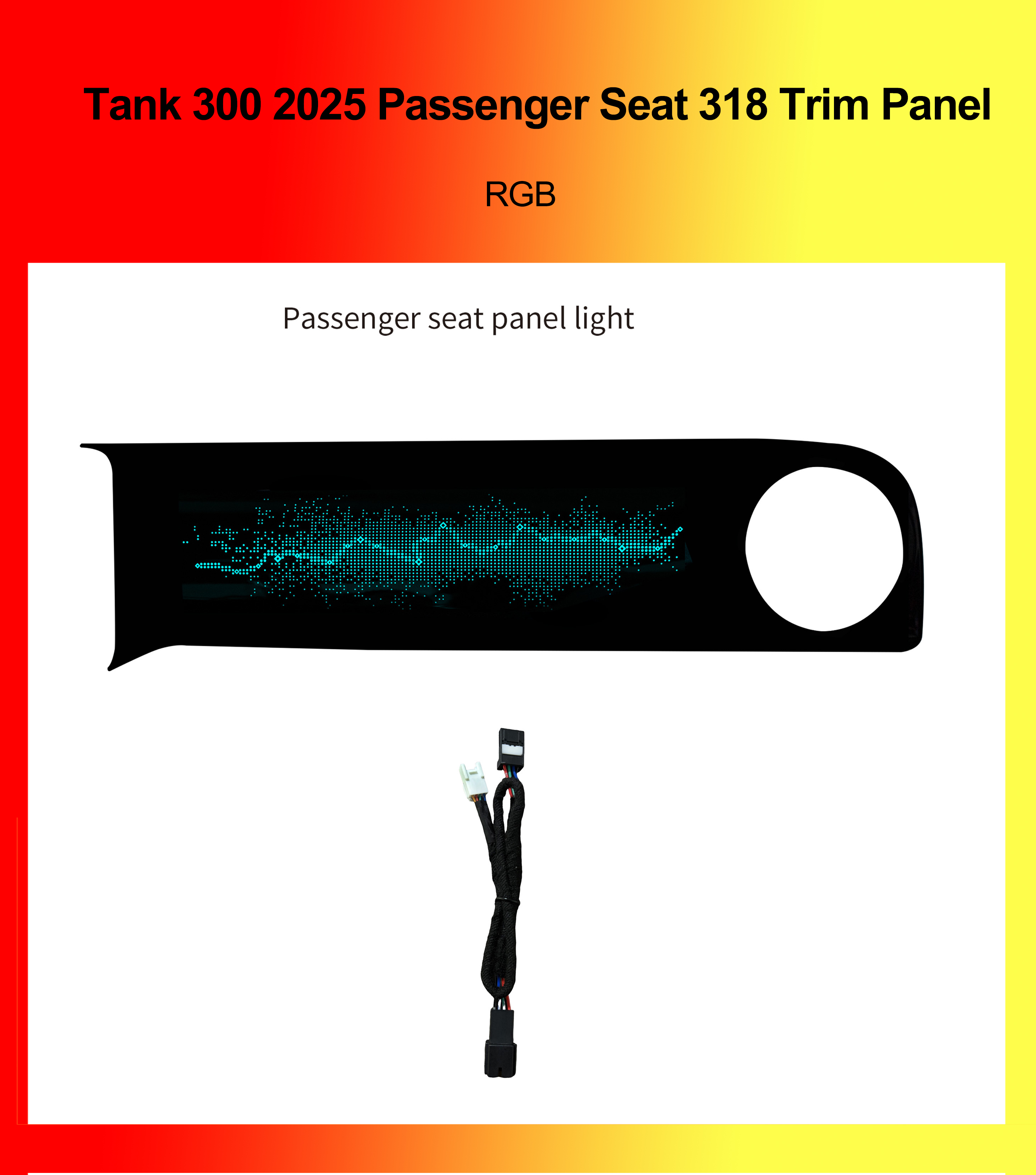 Passenger seat panel light