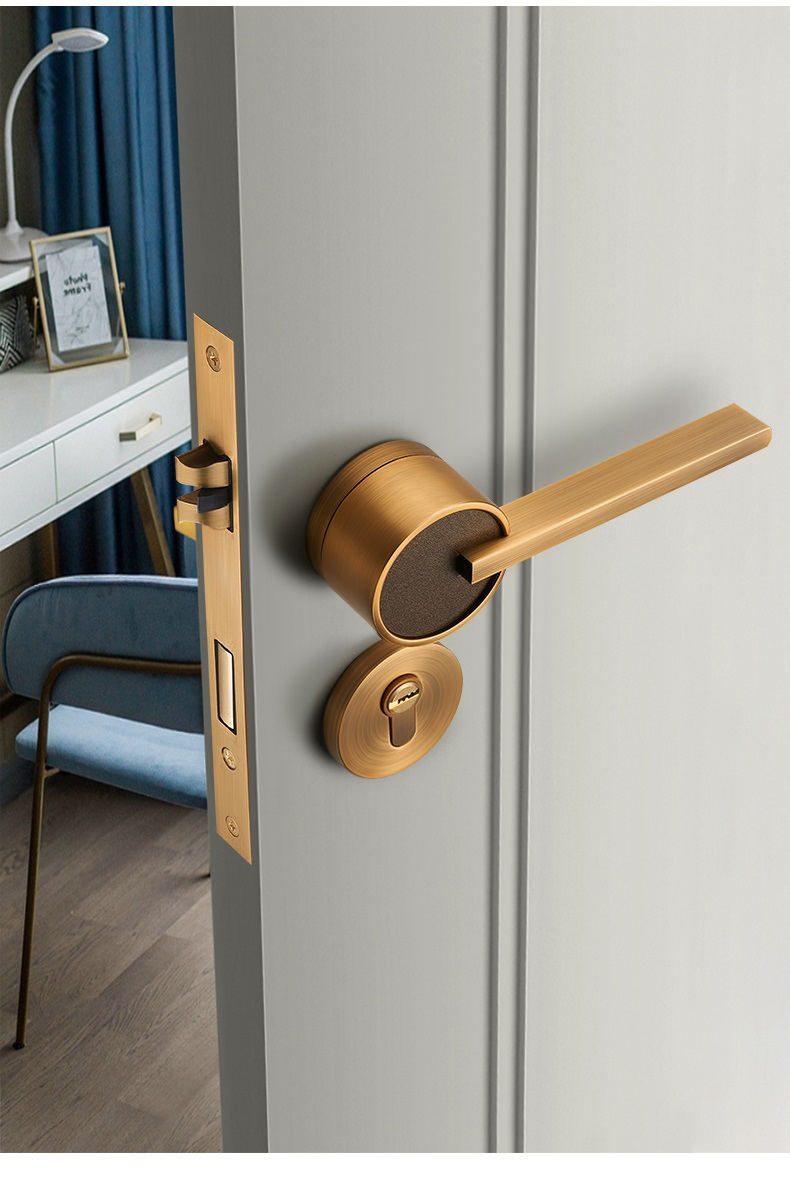 Professional Quality Leather Zinc Door Handle Luxury Lock Door Handle Indoor