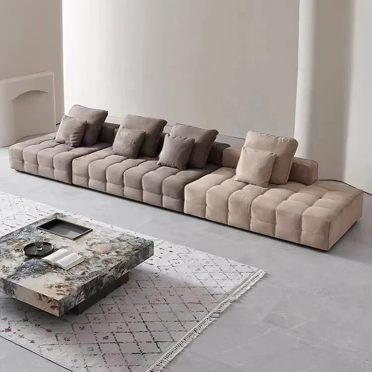 Motumasa Design großes flaches Ledersessel Lawrence italienischer minimalistischer Stil für Luxus-Wohnzimmer Samtbereich mit Bettwäsche-Abdeckung