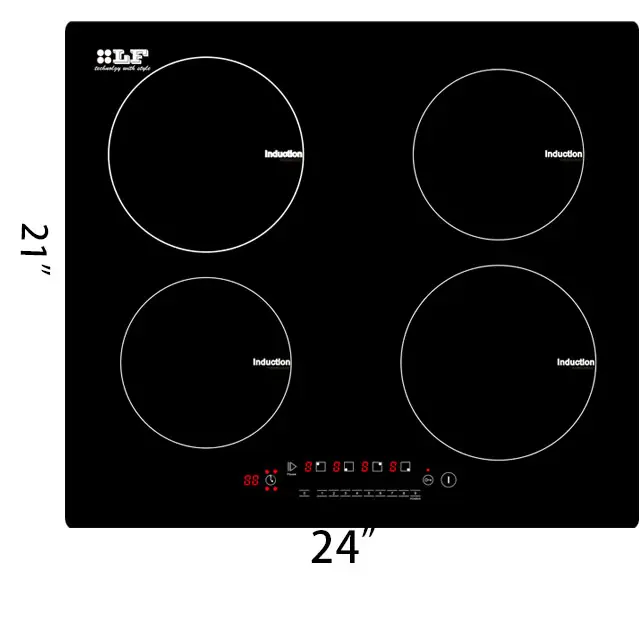 OEM/ODM工場カスタマイズされた黒いガラスタッチコントロール電気クックトップ4バーナー誘導ホブストーブ