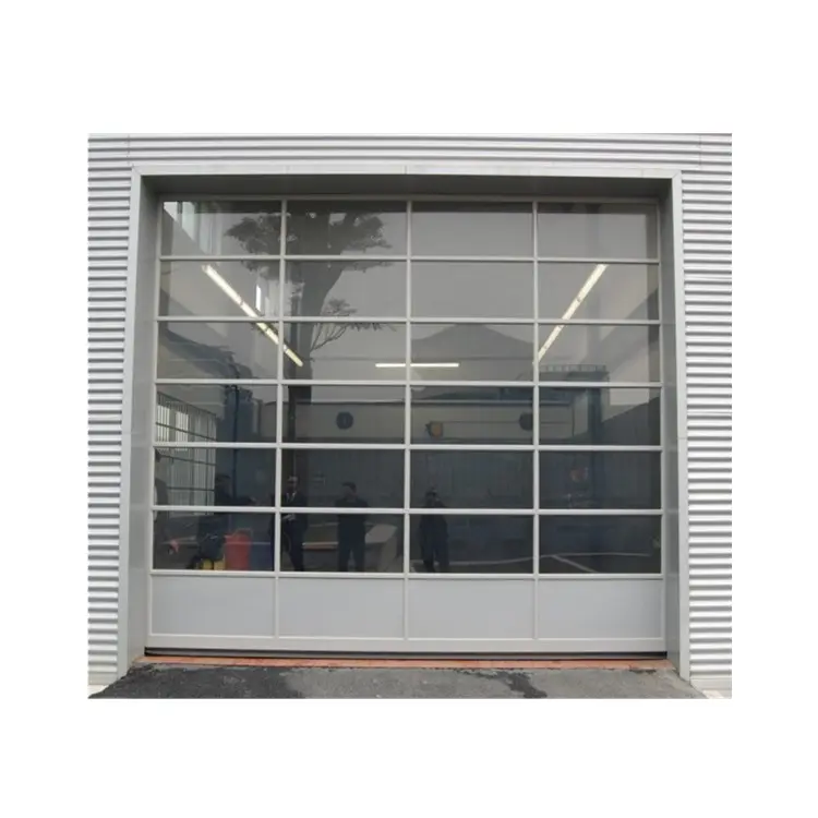 Laboratorio di metallo commerciale elettrico trasparente finestra di sollevamento up negozi sezionale garage porte con telecomando