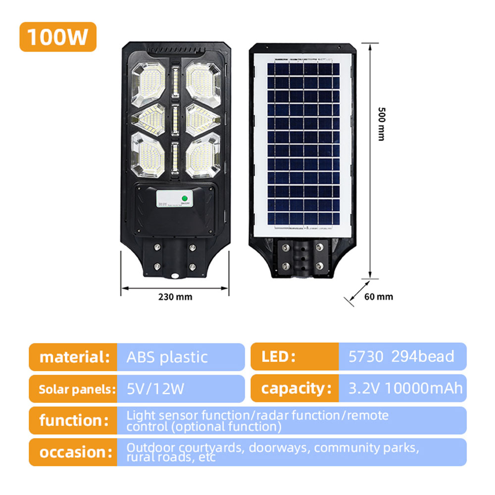 Réverbère solaire 100W