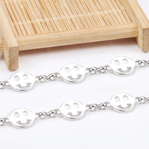Tasarımlar bayanlar gülümseme İfade zinciri 18k altın zincir dekoratif Diy zincir rulo takı yapımı için - Product Image 5