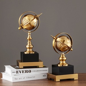 Adornos creativos de globo de Metal galvanizado, escritorio de estudio de oficina, decoraciones de muebles para el hogar