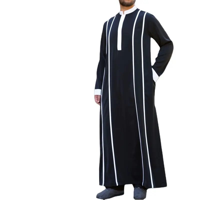 Qatari Moslim Glanzende Stof Islamitische Kleding Baju Abaya Arabisch