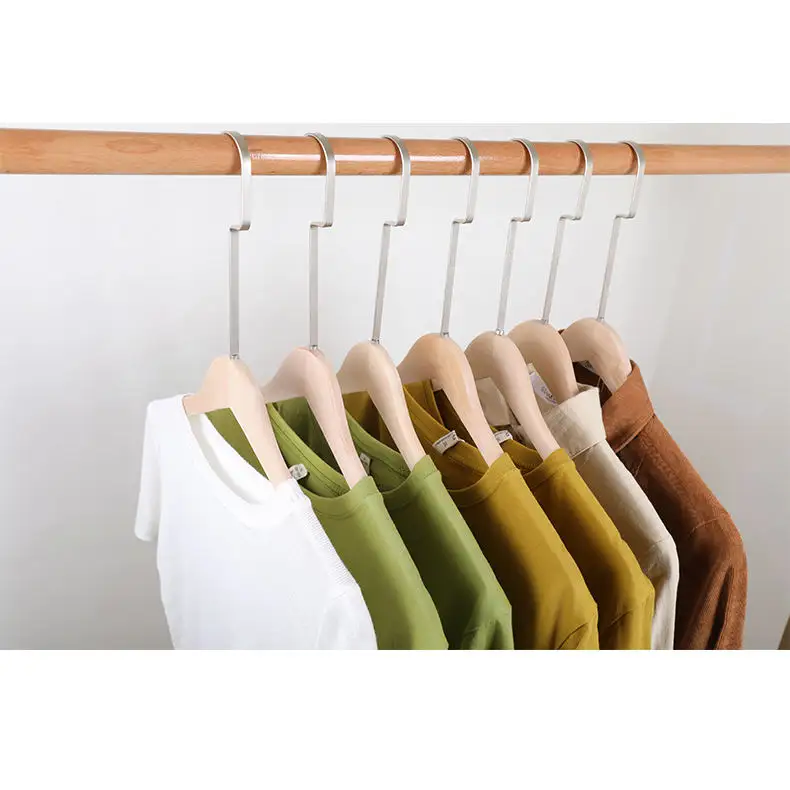 LEEKING Customized logo brand store manufacturing long neck hook hanger wooden fashion hanger