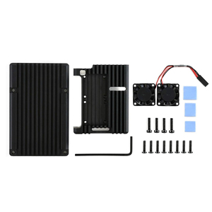 La carcasa de aleación de aluminio viene con ventiladores de refrigeración duales, resistencia firme al polvo, excelente dispersión del calor para Raspberry Pi 4 Modelo B - Product Image 6