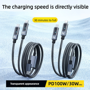2 in 1 PD100W şeffaf süper hızlı şarj tip-c veri kablosu ve Huawei Apple 15 için kalaylı bakır veri kablosu - Product Image 3