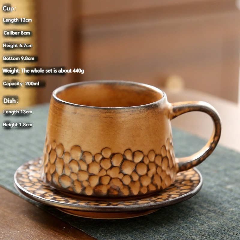 Taza marrón + plato