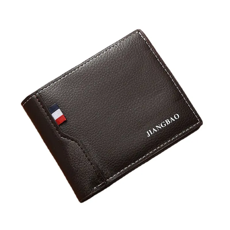 European and American style fashion stitching men's wallet short large-capacity coin purse, multi-card slot ID bag men's wallets