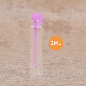 小型容量1ml 2mlクリア黄褐色ガラス香水 & エッセンシャルオイルボトルドロップスティック試験用サンプルスクリーン印刷面付き - Product Image 4