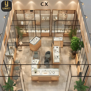 Juwelier geschäft Pop-up-Display Benutzer definierte Glas Holz Sockel Schrank abschließbare Vitrine Schmuck Vitrine Display mit LED-Licht - Product Image 3