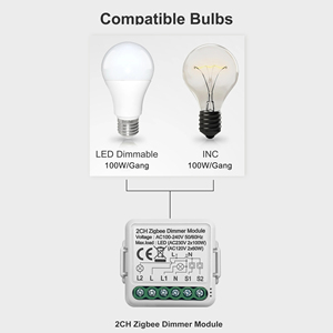 <strong>Zigbee</strong> 2 Gang Dimmer Module DIY Wireless <strong>Zigbee</strong> Smart Home <strong>Zigbee</strong> Led Dimmer Tuya Gateway - Product Image 5