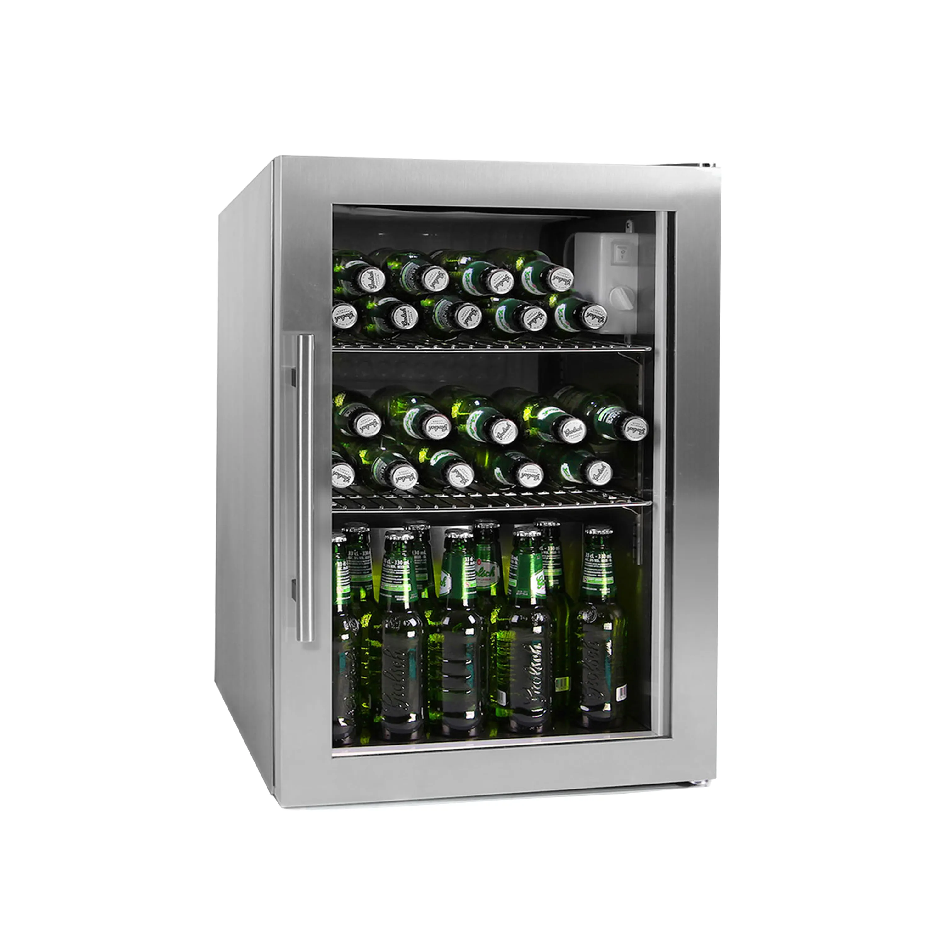 Nevera negra de alta calidad para bebidas, refrigerador con puertas de vidrio, comercial, 63L