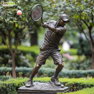 YOUFINE Personnalisé Taille Réelle Grande Sculpture Moderne En Bronze Coulé Tennis Athlète Féminine Athlétique Sport <span class=keywords><strong>Statue</strong></span> En Laiton Figure Sculpture pour Lieu - Product Image 3