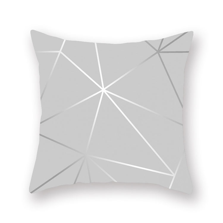 New Style Silver Grey Geometric Chevron Peach Skin Pillow Cover Car Office Sofa Bed Cushion Cover Wholesale