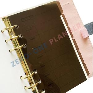 Customized A5 A6 A7 PP Black Divider with Plain Tab Custom 6 Ring Plastic Planner Index Pages with 6 Sheet - Product Image 4