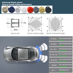 Kit de Sensor de aparcamiento para coche, 2 sensores/4 sensores, pantalla LED de 22mm, Radar inverso, sistema indicador de alerta de sonido, 8 colores, resistente al agua, CN;GUA - Product Image 3