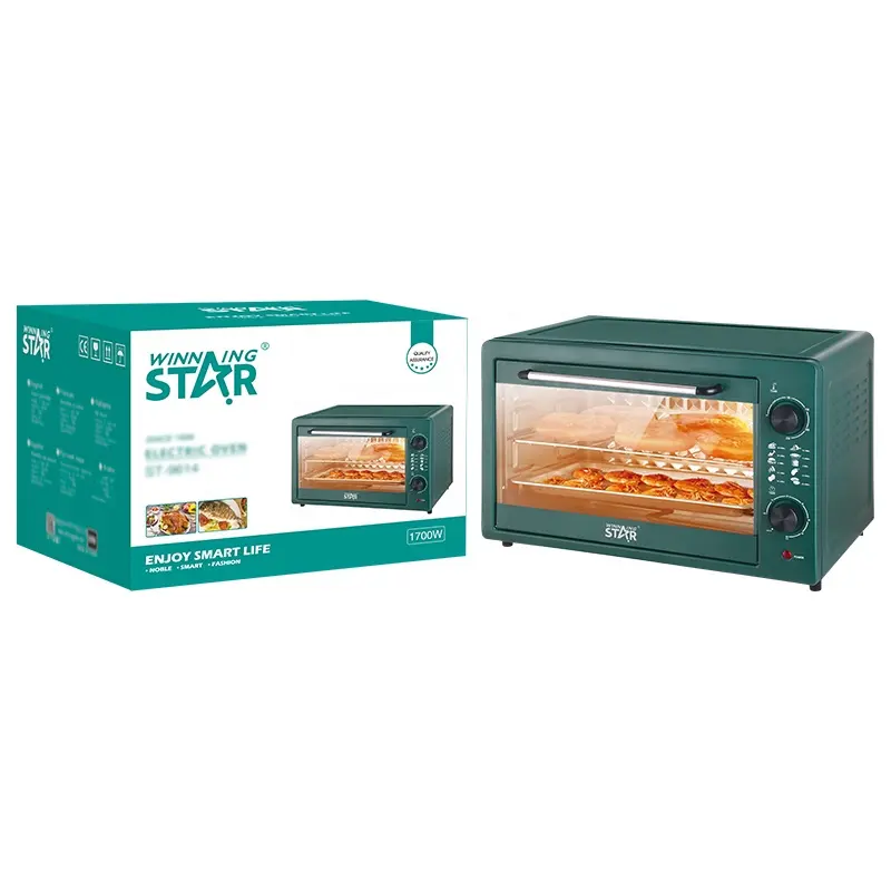 이기는 별 1700W 220V 진한 녹색 전기 피자 오븐 ST-9614 상업적인 굽기 빵집 오븐