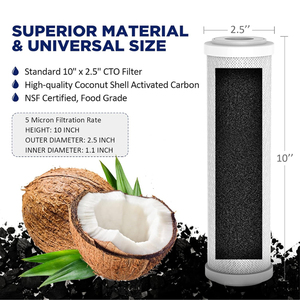 NSF椰壳烧结活性炭CTO颗粒GAC UDF聚丙烯沉淀物过滤器组合反渗透系统 - Product Image 5