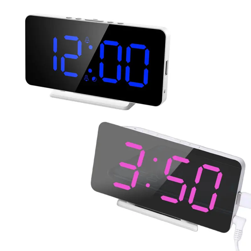 Custom Desk Table Adjustable LED Digital Vibration Loud Alarm Clock Smart Custom Sleep Heavy Table Clock Electronic