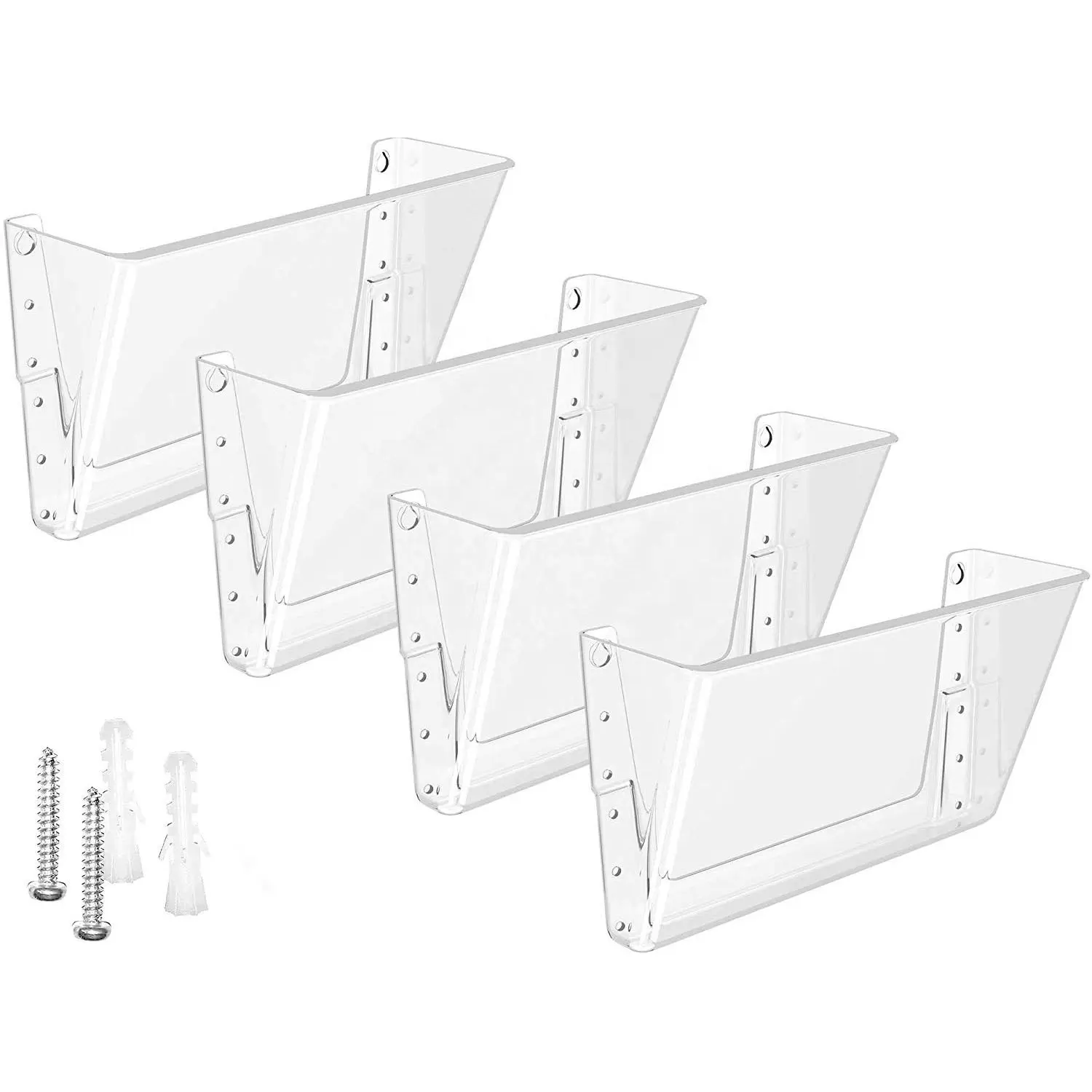 MaxGear 4er Pack 13x4x7 Zoll für Office Home Wall Organizer Hanging File Organizer Klare Acryl-Wand halterung