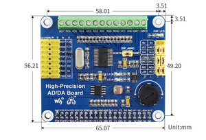 高精度AD/DAボード、Raspberry Pi 3B/4B高精度AD/DAデジタル/アナログモジュール拡張ボードDAC8552 - Product Image 6