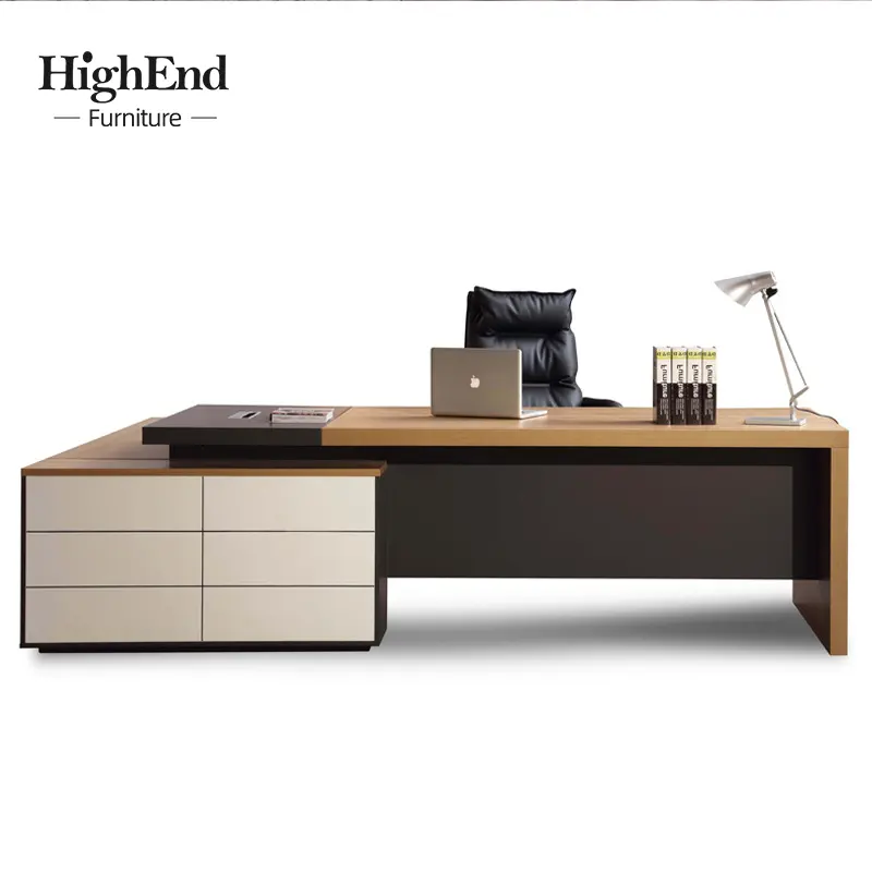 最も人気のある商業用家具モダンワークステーションオフィスルーム家具ホテルボスエグゼクティブテーブル木製オフィスデスク