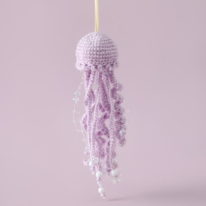 Ciondolo fatto a mano con forma di meduse di perle per la casa e per l'auto regalo decorativo filato di natale all'uncinetto portachiavi giocattoli di peluche - Product Image 2